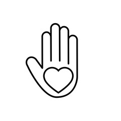 Obraz premium Volunteer icon vector. Community service illustration sign. helping symbol. donation logo.