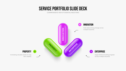 Company Introduction Slideshow Layout Vector Illustration. Sales Launch 3 Element Infographic Presentation Template. Product Showcase Three Step Diagram Frame Design.