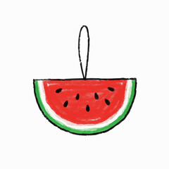 Crayon Drawing of a Watermelon Ornament