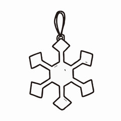 Crayon Drawing of a White Snowflake Ornament