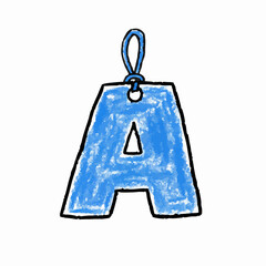 Crayon Drawing of an 'A' Block Ornament