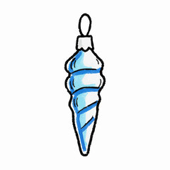 Crayon Drawing of an Icicle Ornament