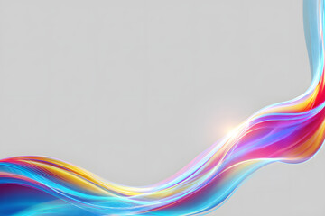 flowing colorful light waves forming a luminous border around a blank background creating a dynamic modern banner with copy area