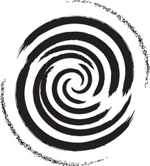 Obraz premium Abstract spiral shape with brush stroke texture black and white design