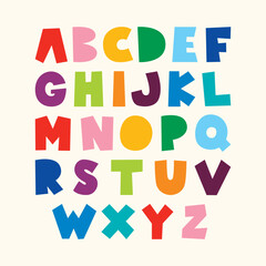 Colorful Font Design With Abstract Shapes