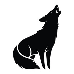 Golden Jackal howling silhouette icon