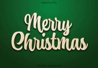 Editable Christmas Text Effect on Green Background