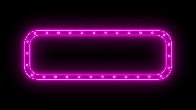 glowing neon marquee light board sign. neon marquee frame. Abstract banner or sign board. Modern frame background. Light board disco party title. Concept of jackpot winner.
