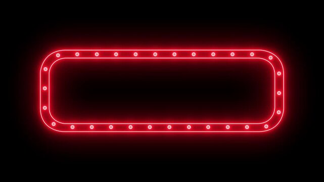 glowing neon marquee light board sign. neon marquee frame. Abstract banner or sign board. Modern frame background. Light board disco party title. Concept of jackpot winner.
