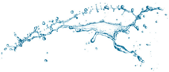 blue water splash isolated