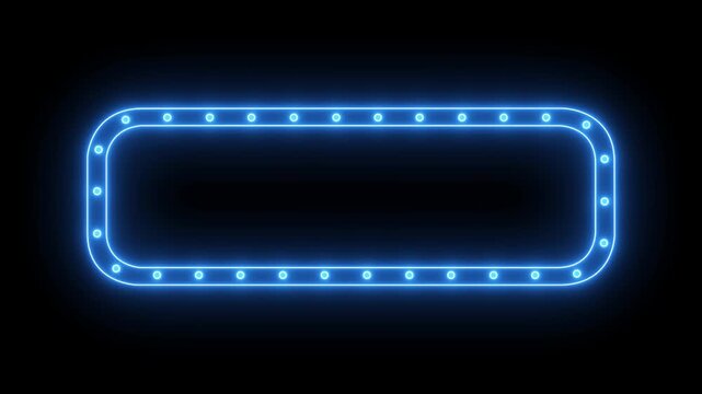 glowing neon marquee light board sign. neon marquee frame. Abstract banner or sign board. Modern frame background. Light board disco party title. Concept of jackpot winner.