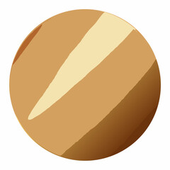 Obraz premium A simple, stylized circular shape with varying shades of brown and beige, featuring diagonal stripes that create a sense of depth and texture.