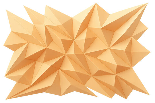 Orange abstract polygonal background with facets and sharp angles creating a modern geometric pattern