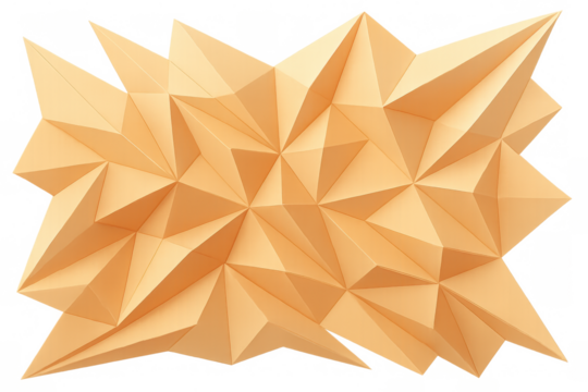 Orange abstract polygonal background with facets and sharp angles creating a modern geometric pattern