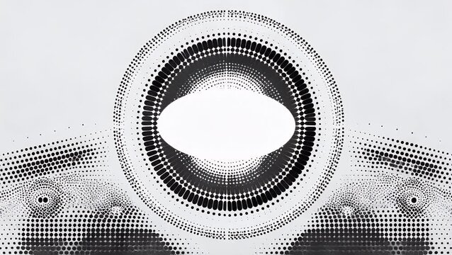of Circular Stipple Dot Border Designs Composed of Minuscule