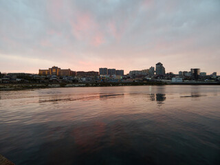 City view from the sea.