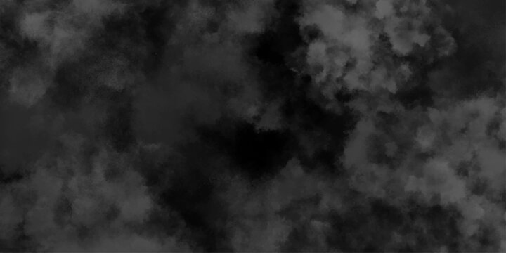 Abstract ash cloud and smoke texture in dark background. White Black fog effect transparent smoke isolated dark dramatic sky with black stormy clouds. Grunge creative and becorative fractal somke art