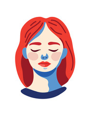 vector illustration modern woman art portrait