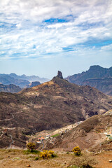 Rock formation Roque Bentaiga, Island Gran Canaria, Canary Islands, Spain, Europe.