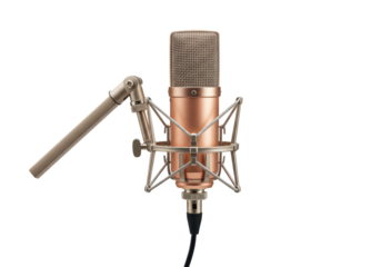 Isolated, professional recording studio condenser microphone, audio equipment, tool for sound design