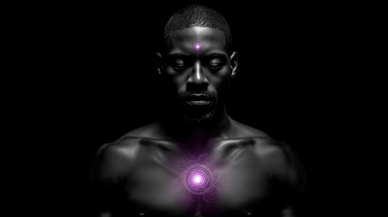 Human figure showing heart and brain coherence energy.