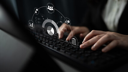 A project management dashboard displaying key performance indicators. The data visualization shows...