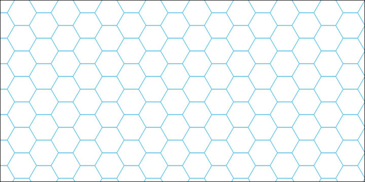 Seamless blue abstract hexagonal geometric pattern texture vector for a modern technology background design
