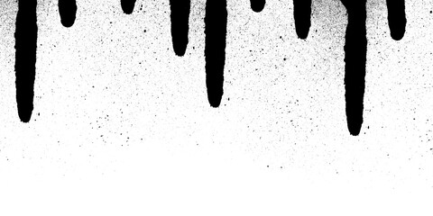 Black paint drips on transparent background, creating a bold grunge texture