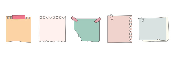 Torn Edge and Spiral Bound Pastel Notes for Creative Stationery and Decorative Scrapbook Projects