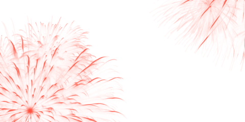 Red fireworks isolated on transparent background, festive celebration and holiday concept