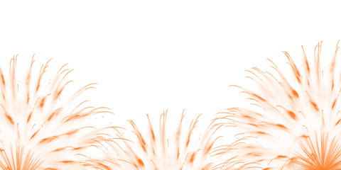 Orange fireworks isolated on transparent background create a festive atmosphere