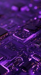 Obraz premium Close up purple circuit board