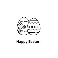 Easter egg icon with the message "Happy Easter!", representing the concept of a festive and spring-like mood