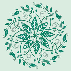  Interconnected Leaf Duotone Vector Mandala
