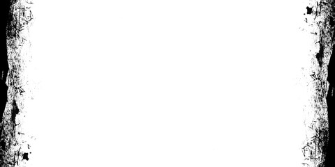 Grunge frame with distressed edges isolated on transparent background for design use