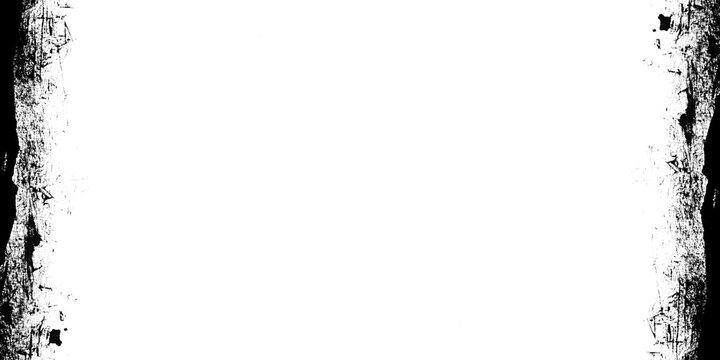 Grunge frame with distressed edges isolated on transparent background for design use