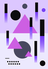 Colorful gradient ribbons and circles. Modern gradient poster on a dark background. Cover template with bright, perspective geometric shapes.