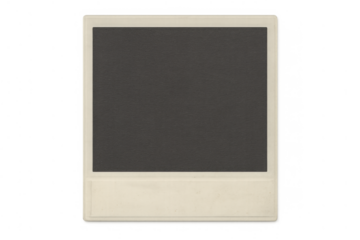Instant print frame with blank screen, vintage retro design providing a template for custom images, transparent background