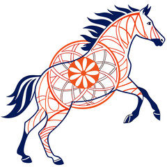 Khid Pattern Steed Symmetrical Graphic