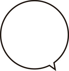 正円のふきだし。シンプルで使いやすい。ベクター。広いテキストスペース。