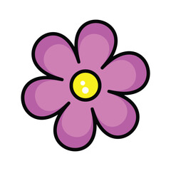 Flower Colored Outline Icon Vector for Nature and Botanical Design