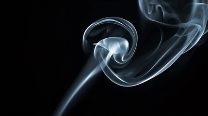 Ethereal White Smoke Plume on Black: Essential for VFX Overlays, Music Video Effects, Horror Film Atmospheres, Meditation App Visuals, and Perfume Ad Graphics