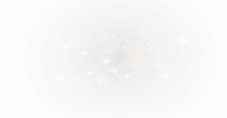 Glitter magic dust glow sparkle shining on golden festive particles background.
