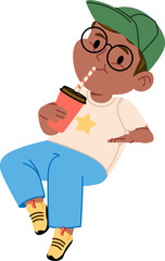 Boy Drinking from a Cup