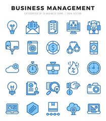 Vector Business Management types icon set in Two Color style. vector illustration.