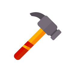 Claw hammer tool vector icon