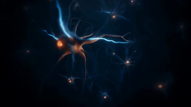 Human neuron a nerve cell brain information messengers science concept