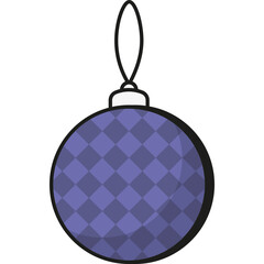 Fototapeta premium Purple Christmas Bauble, Winter Toy Vector Icon Illustration