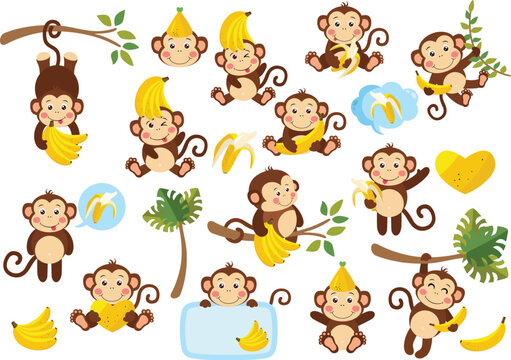 Monkey Collection of Playful Banana Lovers