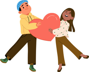 Couple Holding Heart Together